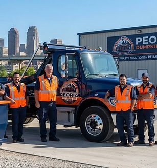 The Peoria Dumpster Pros crew with the truck