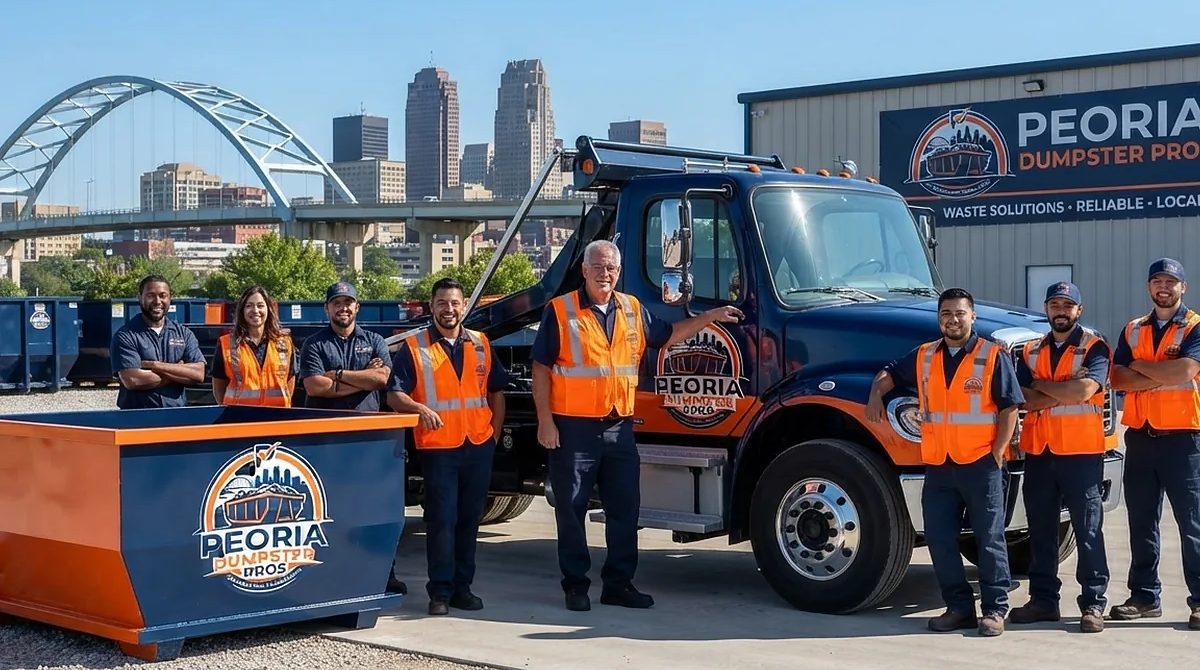 Peoria Dumpster Pros roll-off containers and the crew