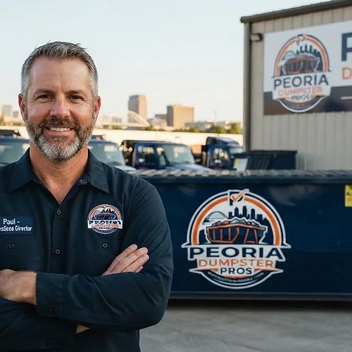 Peoria Dumpster Pros hauls the dumpster away